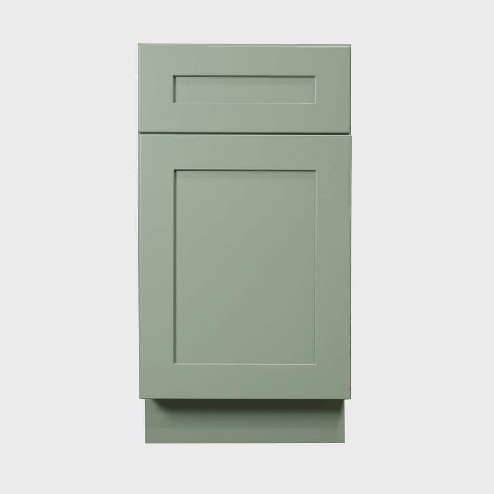 Shaker Assembled 15 in. x 34.5 in. x 24 in. Base Cabinet with 1-Door and 1-Drawer in Jade Green price history on PriceWatchPro