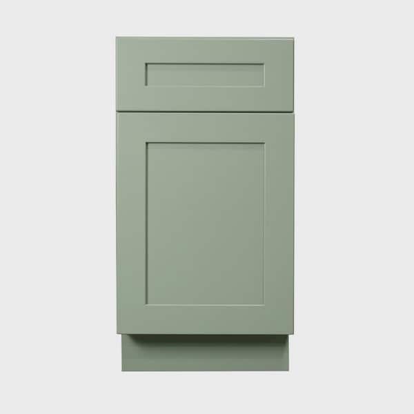 Shaker Assembled 18 in. x 34.5 in. x 24 in. Trash Can Base Cabinet with 1 Drawer in Jade Green