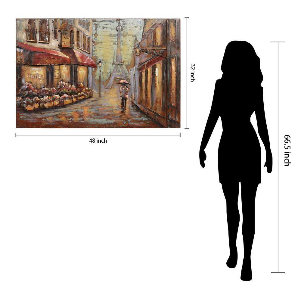 Solo in Paris Iron Hand Painted Dimensional Wall Art