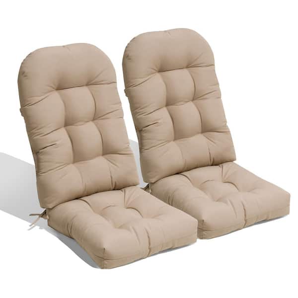 19.7 in. x 49.6 in. 2-Piece Outdoor Adirondack Chair Cushion Rocking Chair Cushions High Back in Beige