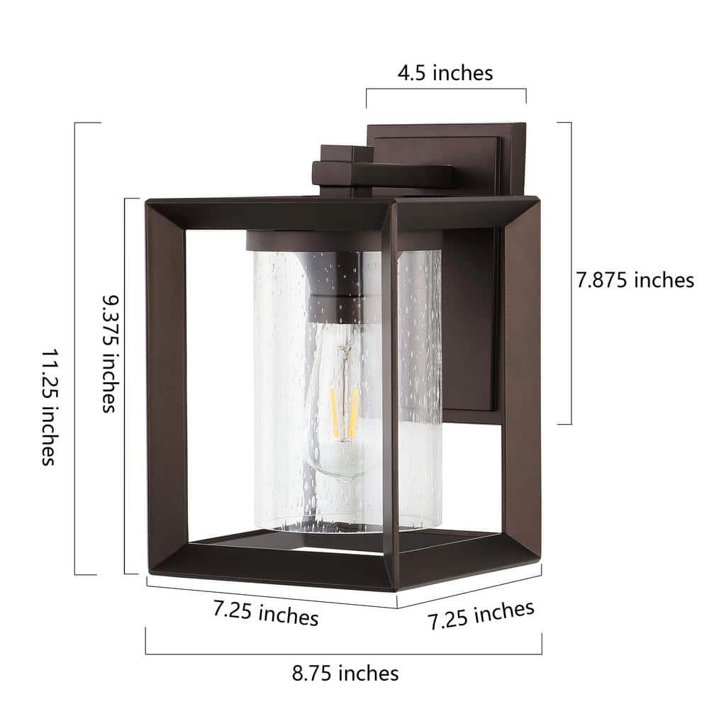 Black Iron and Pulegoso Glass Outdoor Sconce Light Set