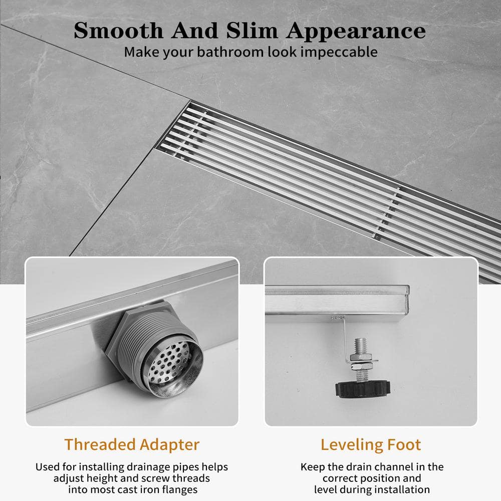 32'' Brushed Nickel Stainless Steel Linear Shower Drain