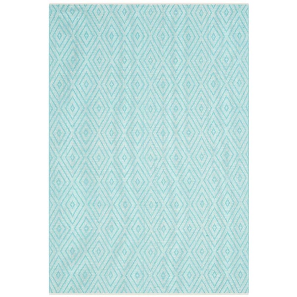 SAFAVIEH Montauk Turquoise/Ivory 5 ft. x 7 ft. Geometric Area Rug