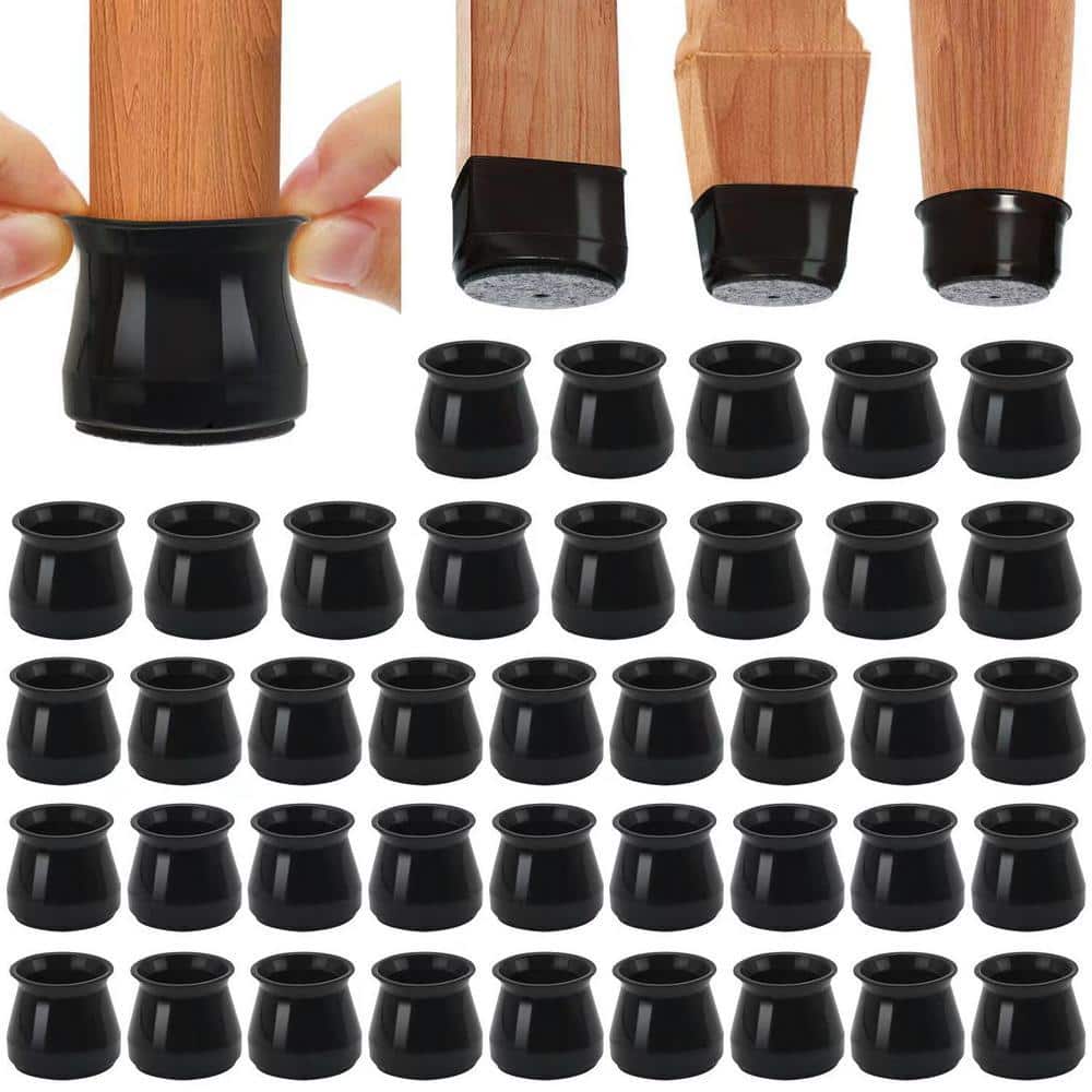 Angel Sar 2 in. Round Black Chair Leg Silicone Pads, Floor Protectors ...