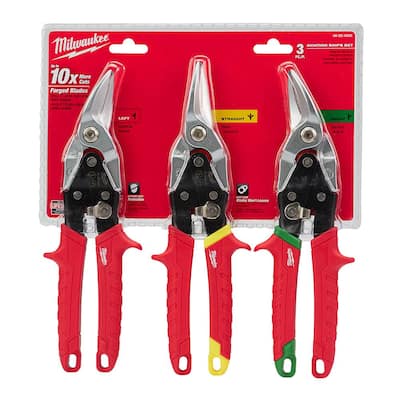 Left, Right, and Straight Aviation Snips (3-Pack)