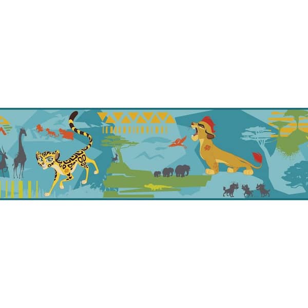 York Wallcoverings Yellow, Green, Red, Blue Animals Prepasted Wallpaper Border