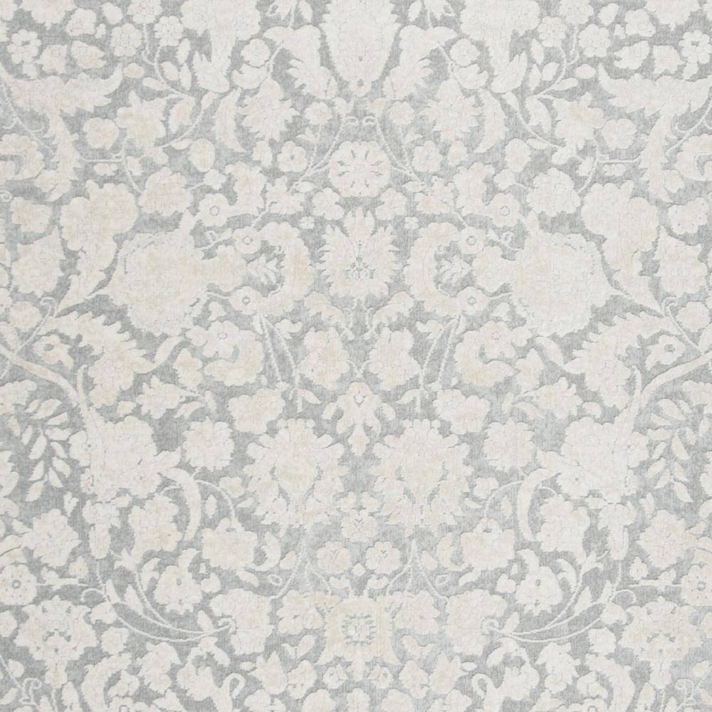Elegant Floral Essence Light Grey/Cream Synthetic Area Rug - 8' x 10'