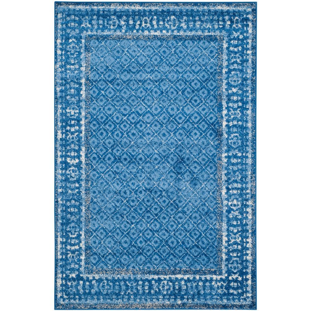 SAFAVIEH Adirondack Light Blue/Dark Blue 4 ft. x 6 ft. Border Area Rug ...