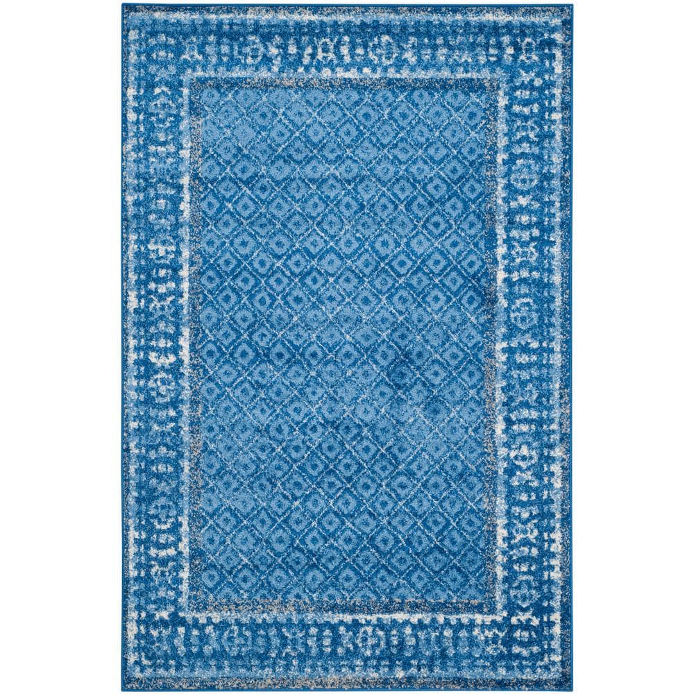 Chic Lodge Style Easy-Care Blue Synthetic 5' x 7' Area Rug