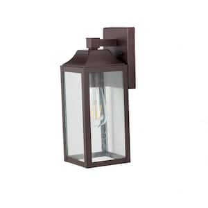 1-Light Bronze Wall Sconce with Bubble Glass