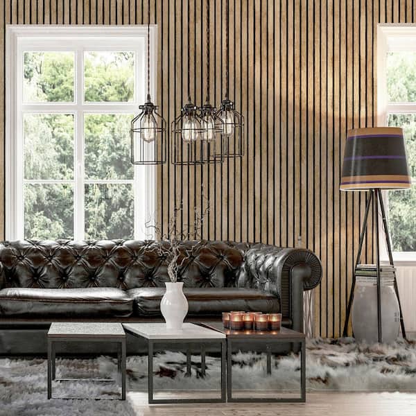 Herman Light Brown Wood Wallpaper Sample