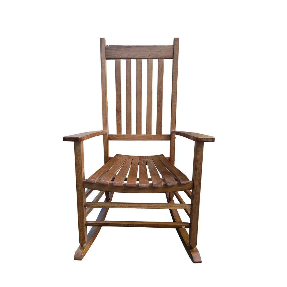 Brown Solid Wood Outdoor Rocking Chair