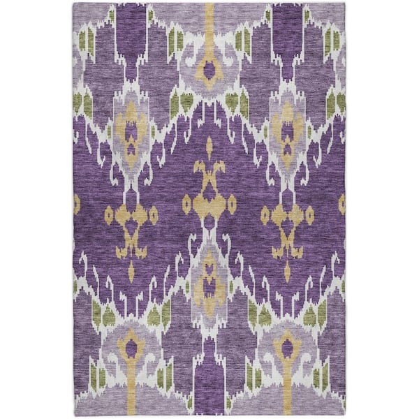 Dream Shag Premium Machine Washable Abstract ADS748 Purple 5 ft. x 7 ft. 6 in. Area Rug