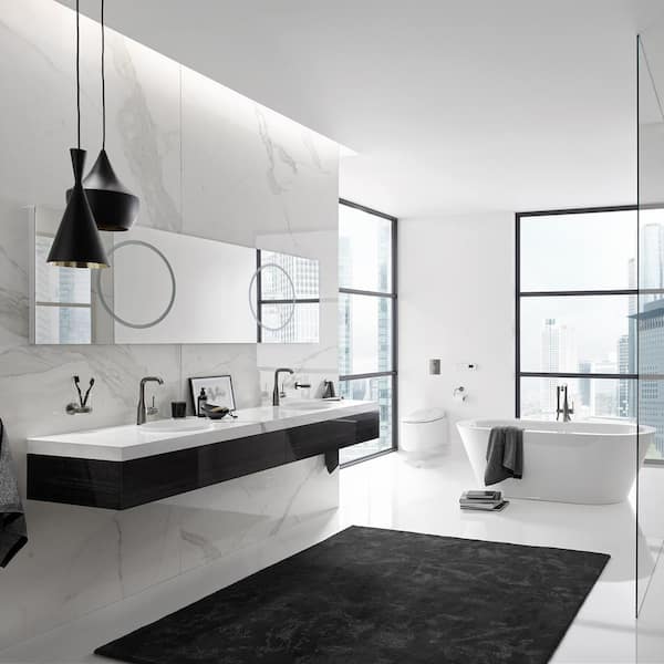 Essentials Curved Single Post Toilet Paper Holder in Hard Graphite