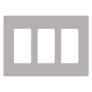 Claro 3 Gang Wall Plate for Decorator/Rocker Switches, Gloss, Gray (CW-3-GR) (1-Pack)