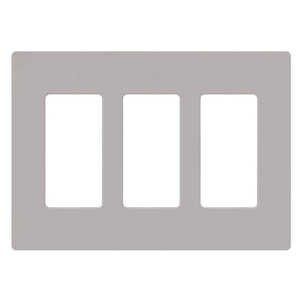 Lutron Claro 3 Gang Wall Plate for Decorator/Rocker Switches, Gloss, Gray (CW-3-GR) (1-Pack)