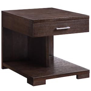 Niamey 24 in. Walnut Square Wood End Table