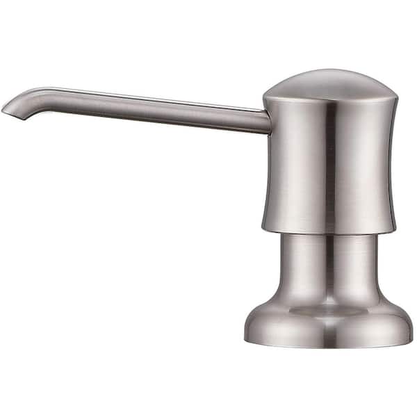 Brushed Nickel Soap Dispenser for Kitchen Sink with Liquid Hand and Dish Soap Bottle, Built-in and Refill-from-Top