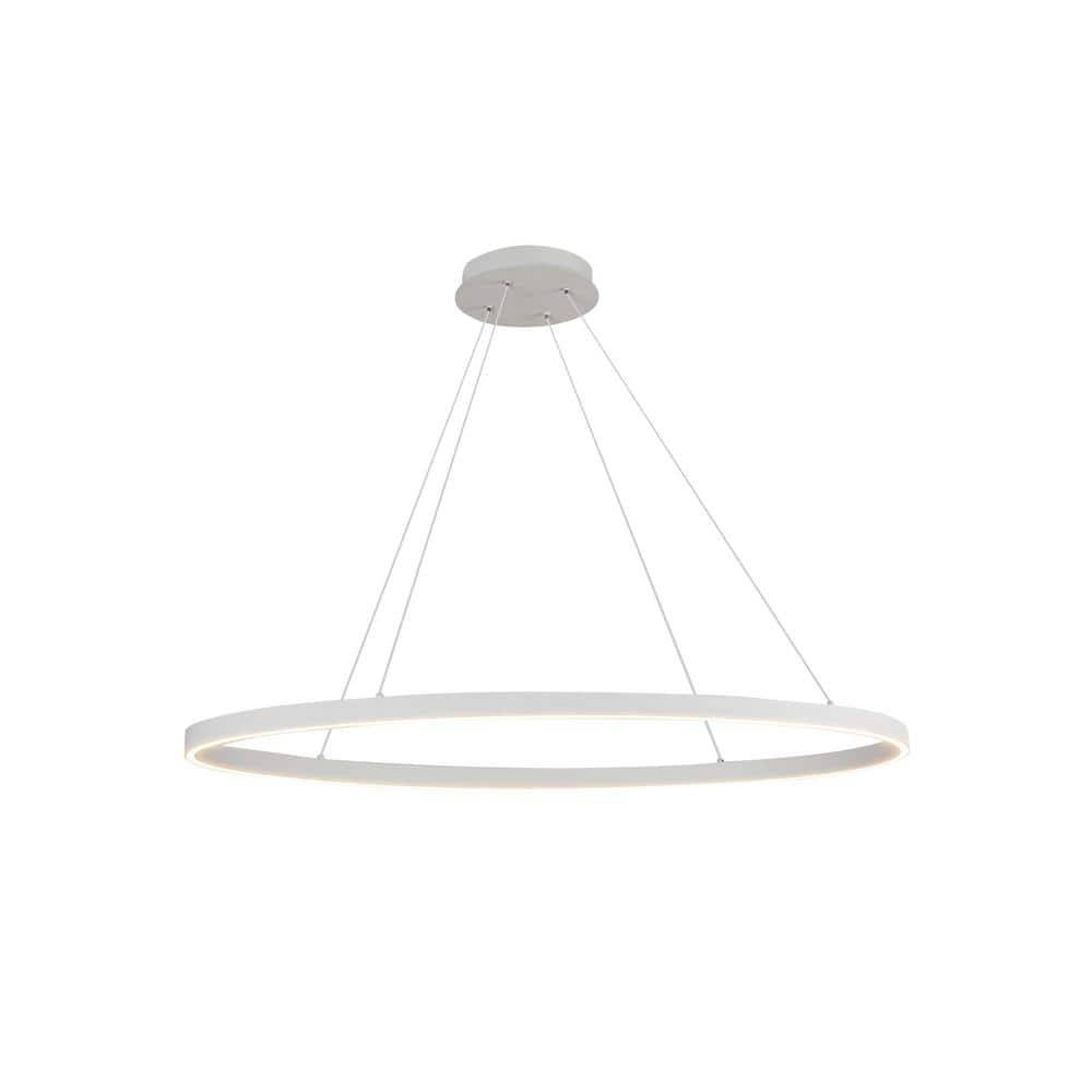 KUZCO Ovale 40 in. 1 Light White Integrated LED Pendant