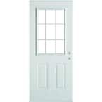 Stanley Doors 32 in. x 80 in. Colonial 9Lite 2-Panel Painted White  Left-Hand Steel Prehung FrontDoor with Internal Grille 9210S-32-L - The  Home Depot