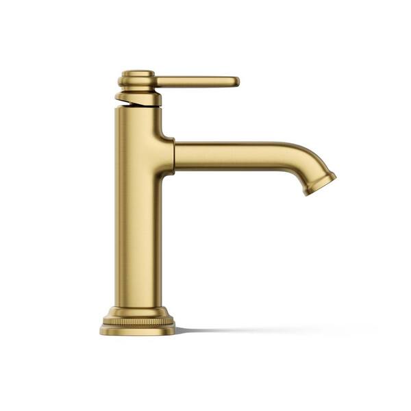KOHLER Numista Single-Handle Single Hole Bathroom Faucet in Vibrant Brushed Moderne Brass