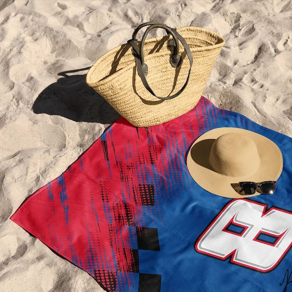 NASCAR Kyle Busch Simple Speed Graphic 30" x 60" Beach Towel Cotton/Polyester Blend