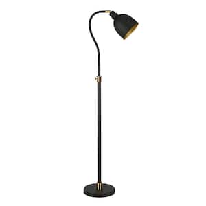 68 in. Black 1 1-Way (On/Off) Standard Floor Lamp for Living Room with Metal Dome Shade