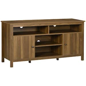 Fits TV's 65 in. W TV Stand with Storage, Media Cabinet TV Entertainment Center with Wooden Shelves and Doors, Walnut