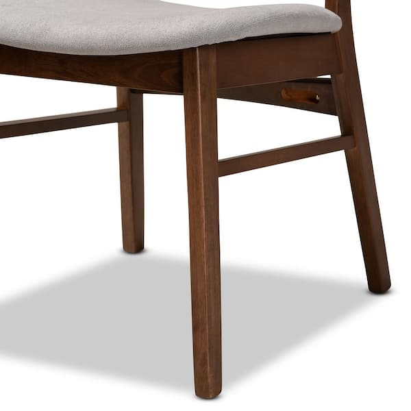 Baxton Studio Alston Grey and Walnut Brown Dining Chair Set of 2