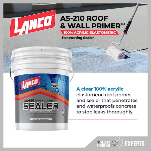 Lanco AS-210 5 Gal. 100% Acrylic Clear Roof Primer and Sealer