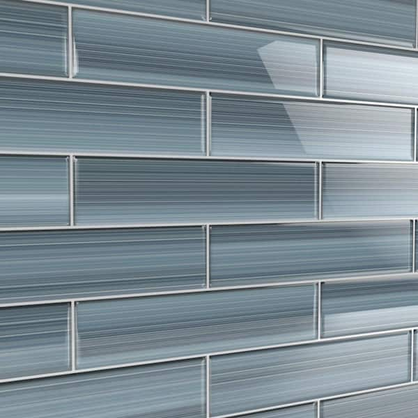 Bodesi Deep Ocean 3 in. x 12 in. Glass Tile for Kitchen Backsplash and Showers (10 sq. ft./per Box)