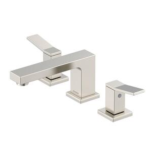 Avian 8 in. Widespread 2-Handle Bathroom Faucet with Metal Touch Down Drain in Brushed Nickel