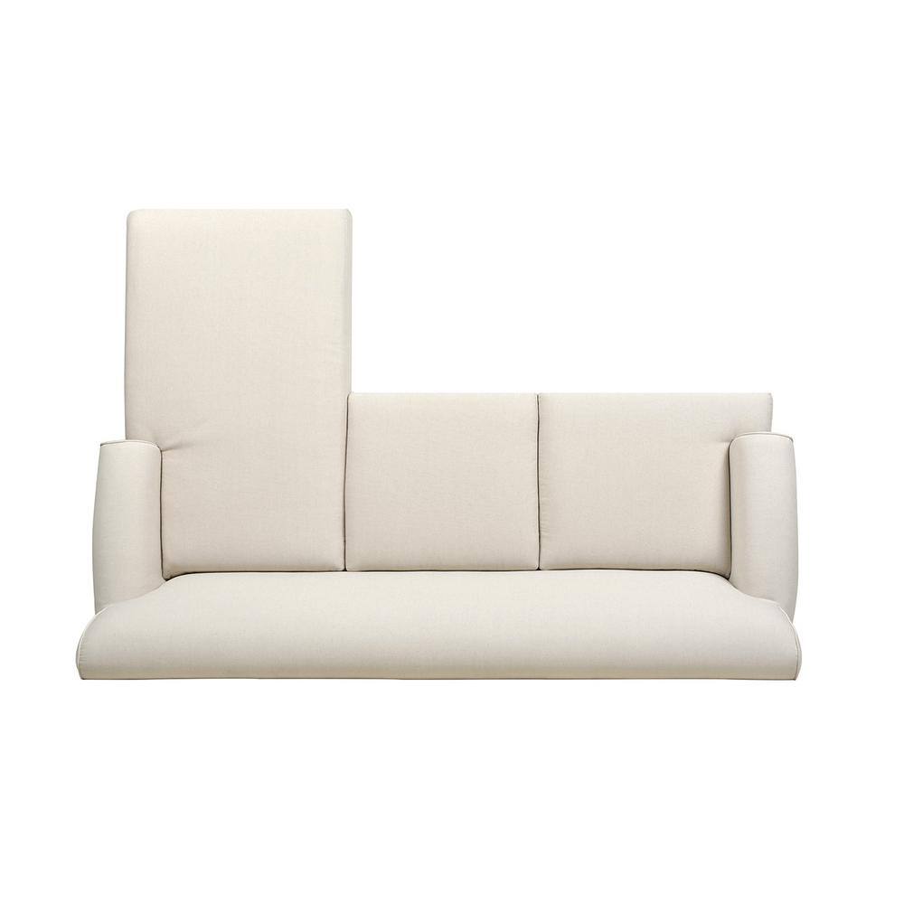 Alana 88" Light Beige Linen Reversible L-Shape Sectional Sofa