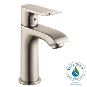 Metris Single Handle Single Hole Bathroom Faucet in Brushed Nickel