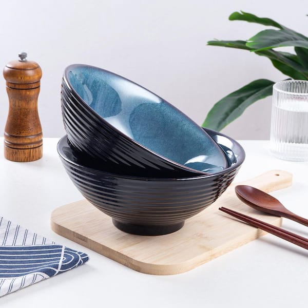 Wudkey Japanese Ramen Bowl Set, 8 in. Diameter, 40 fl. oz