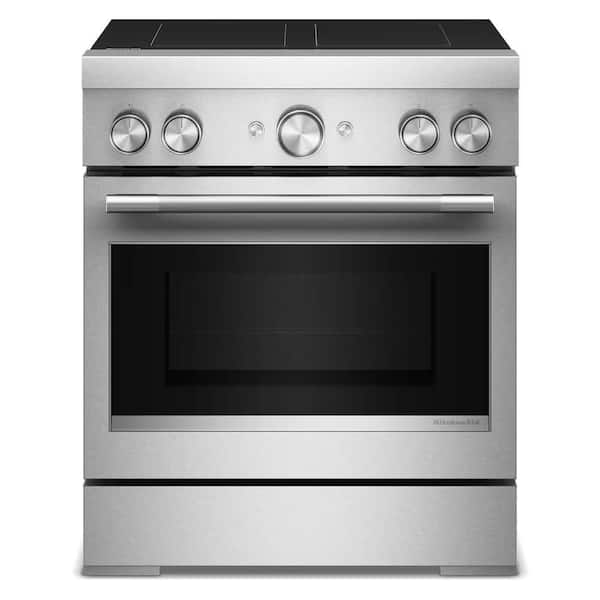 30 in. 4 Burner Elements Freestanding Electric Induction Range in Stainless Steel with Air Fry