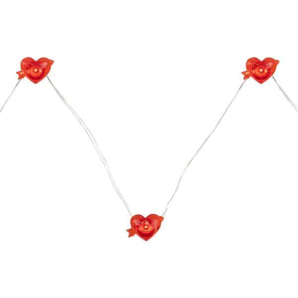 20-Count Valentine's Day Heart and Arrow LED Fairy Lights  6.25ft  Copper Wire