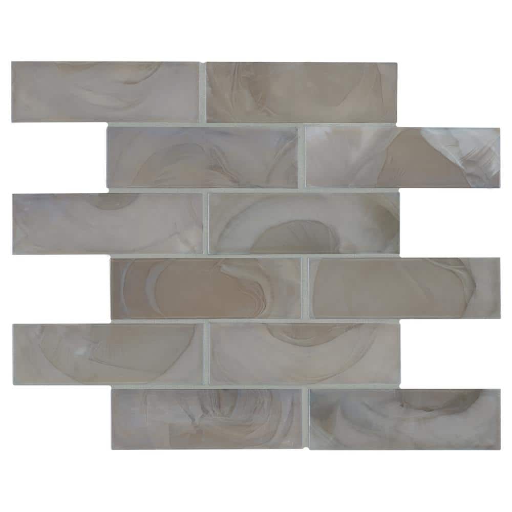 Take Home Sample - Opalina Beige Subway 6 in. x 6 in. Glossy Glass Mesh-Mounted Mosaic Tile price history on PriceWatchPro
