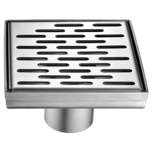 5.25 in. Linear Shower Drain in Brushed Stainless Steel