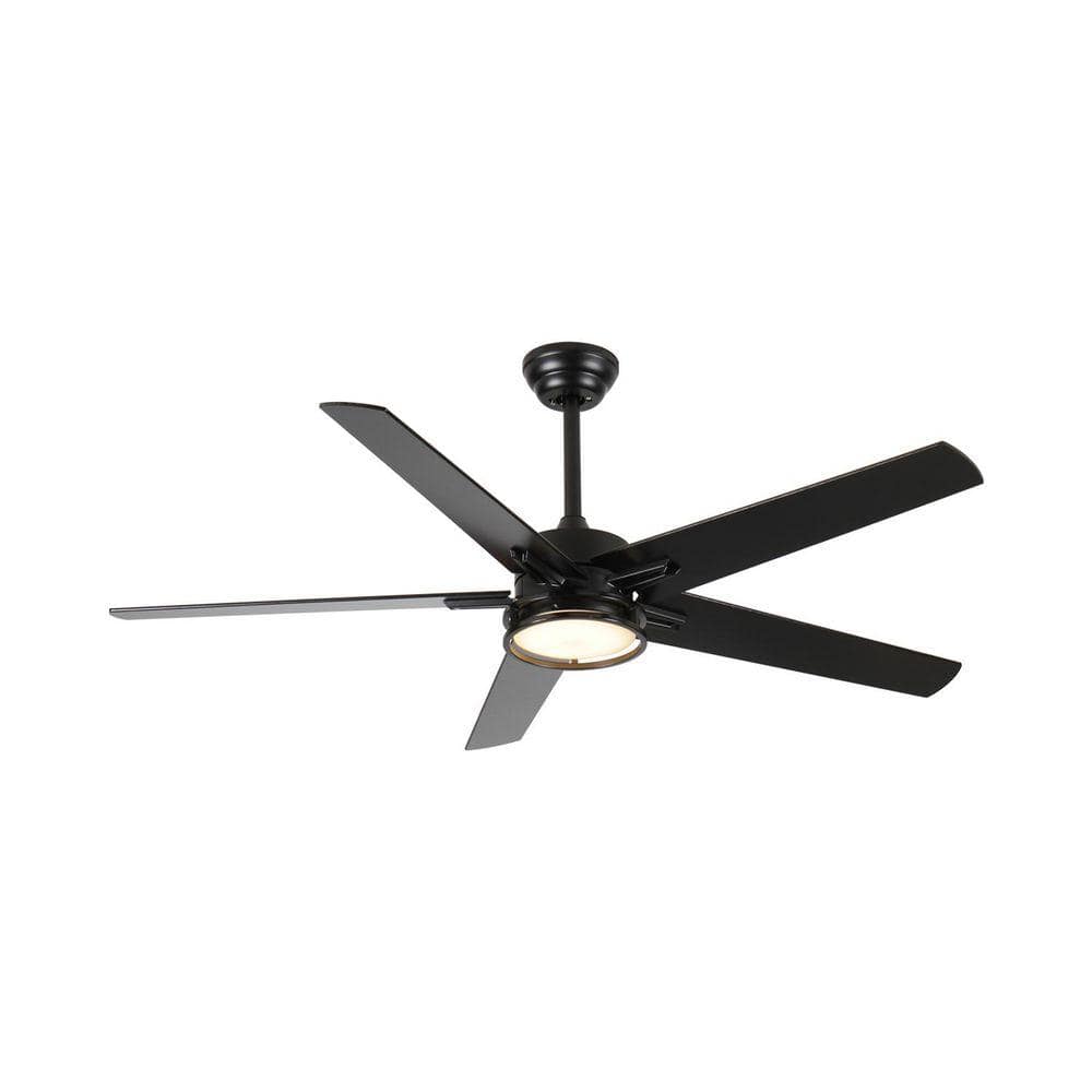 SS 52 in. Dimmable LED Indoor/Outdoor Black Smart Ceiling Fan with Light and Remote price history on PriceWatchPro