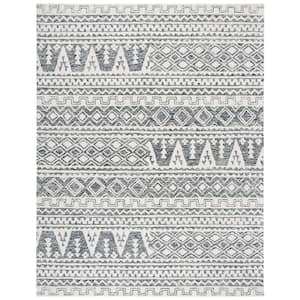 Abstract Ivory/Black 9 ft. x 12 ft. Tribal Area Rug