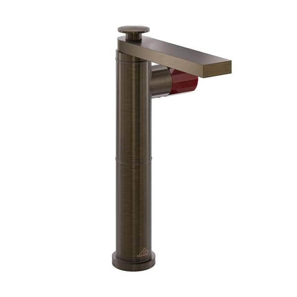 CASAINC Spot-Free Single Hole Single Handle Bathroom Vessel Sink Faucet in Brown Bronze with Pop-Up Drain