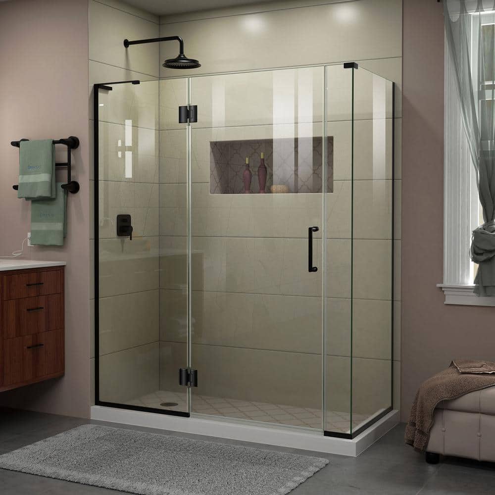 Unidoor-X 57 in. W x 30-3/8 in. D x 72 in. H Frameless Hinged Shower Enclosure in Matte Black price history on PriceWatchPro