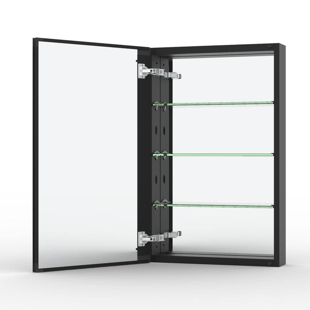 niveal 19 in. W x 30 in. H Rectangular Matte Black Aluminum Recessed