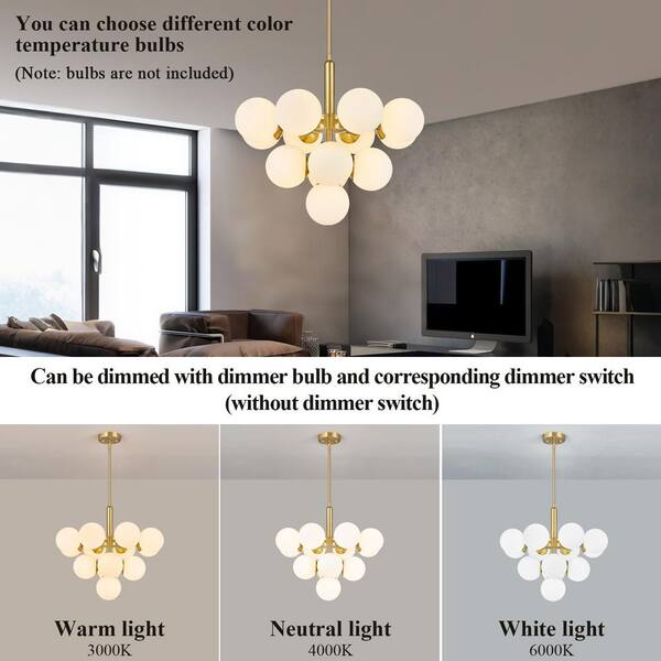 ZHLWIN Home Lighting 40w 13Light 24. 81in Modern Gold Glass Semi