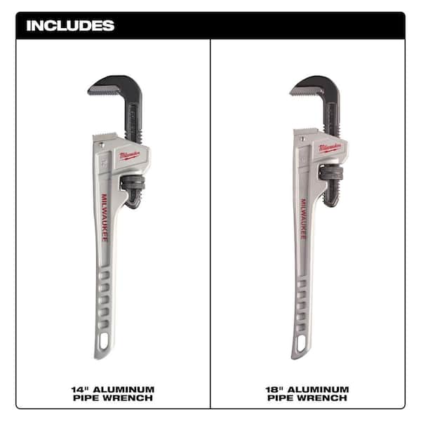 14 in. and 18 in. Aluminum Pipe Wrench Set (2-Tool)