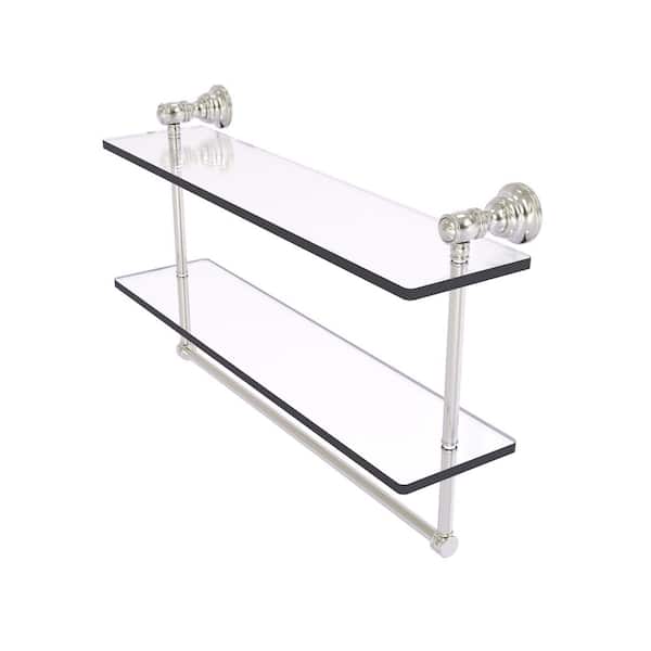 Allied Brass Carolina Collection 30-in Towel Shelf with Integrated Towel Bar in Satin Nickel Allied Brass Carolina Collection 30-in Towel Shelf with Integrated Towel Bar in Satin Nickel