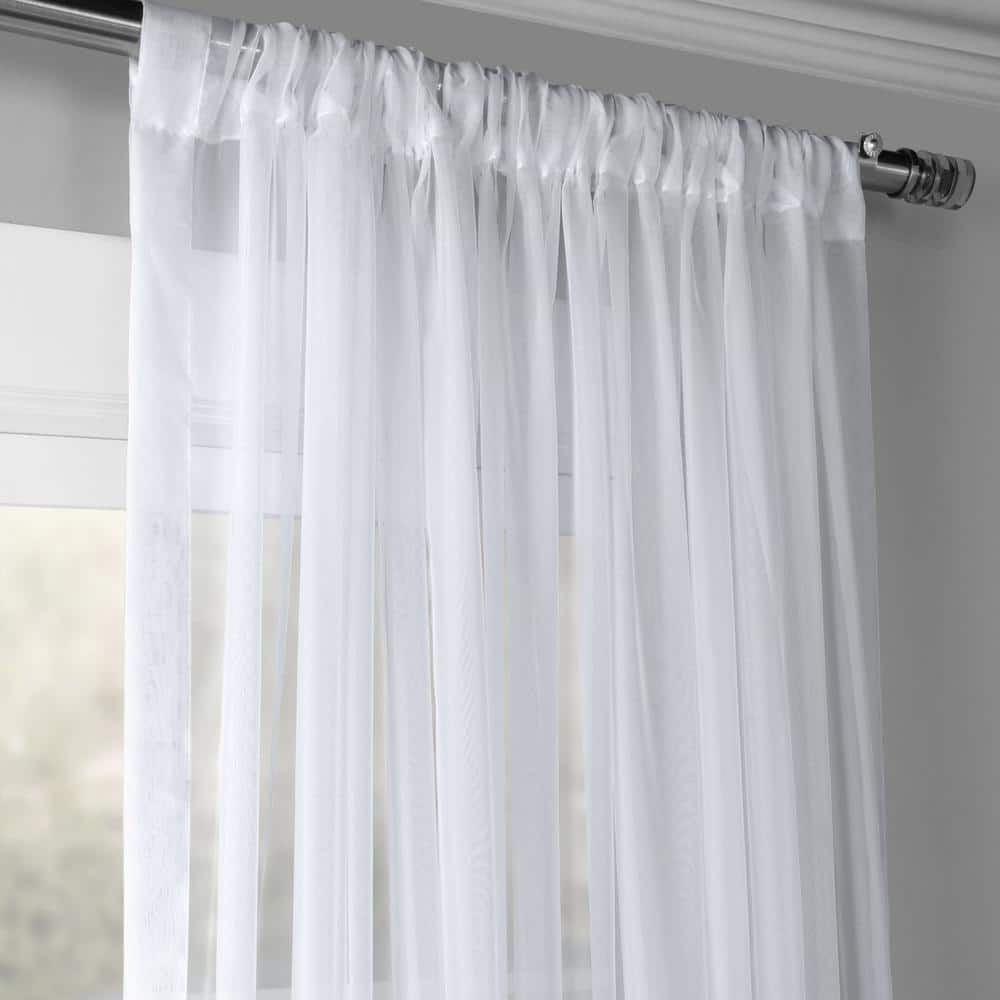 Extra Wide White Sheer Cotton Polyester Window Panel
