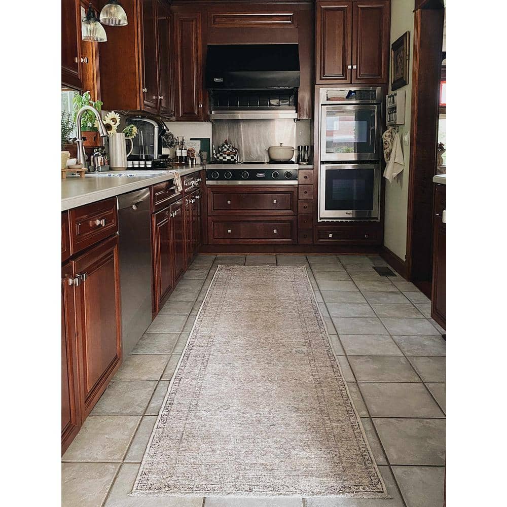 Elysian Fields Blue Oriental Washable Rectangular Rug 7'10"x10'3"