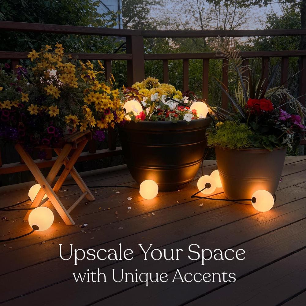 Warm White LED Globe Outdoor String Lights, 30 ft